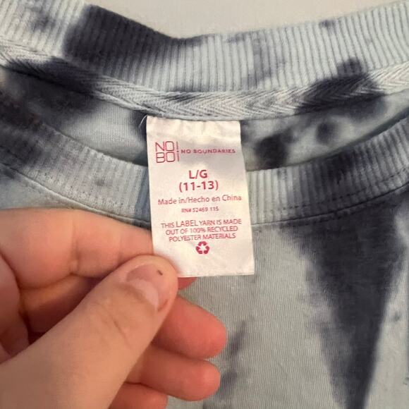 No Boundaries Smiley Tie Dye Cropped Tee Shirt Juniors Size Large / 11 - 13 - Picture 6 of 8